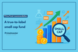 Vector illustration showing financial growth in small-cap stocks with sector icons and an upward trending graph symbolizing investment opportunities and portfolio strategy.